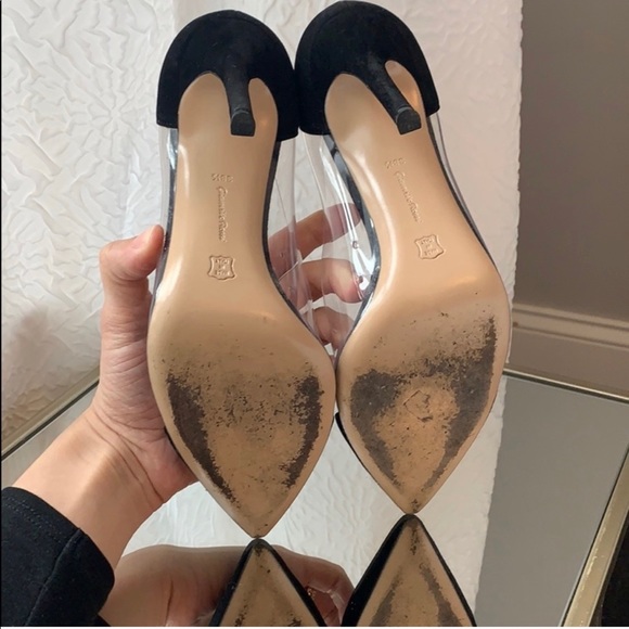 Gianvitto Rossi 100mm transparent suede pumps heel - Picture 4 of 7